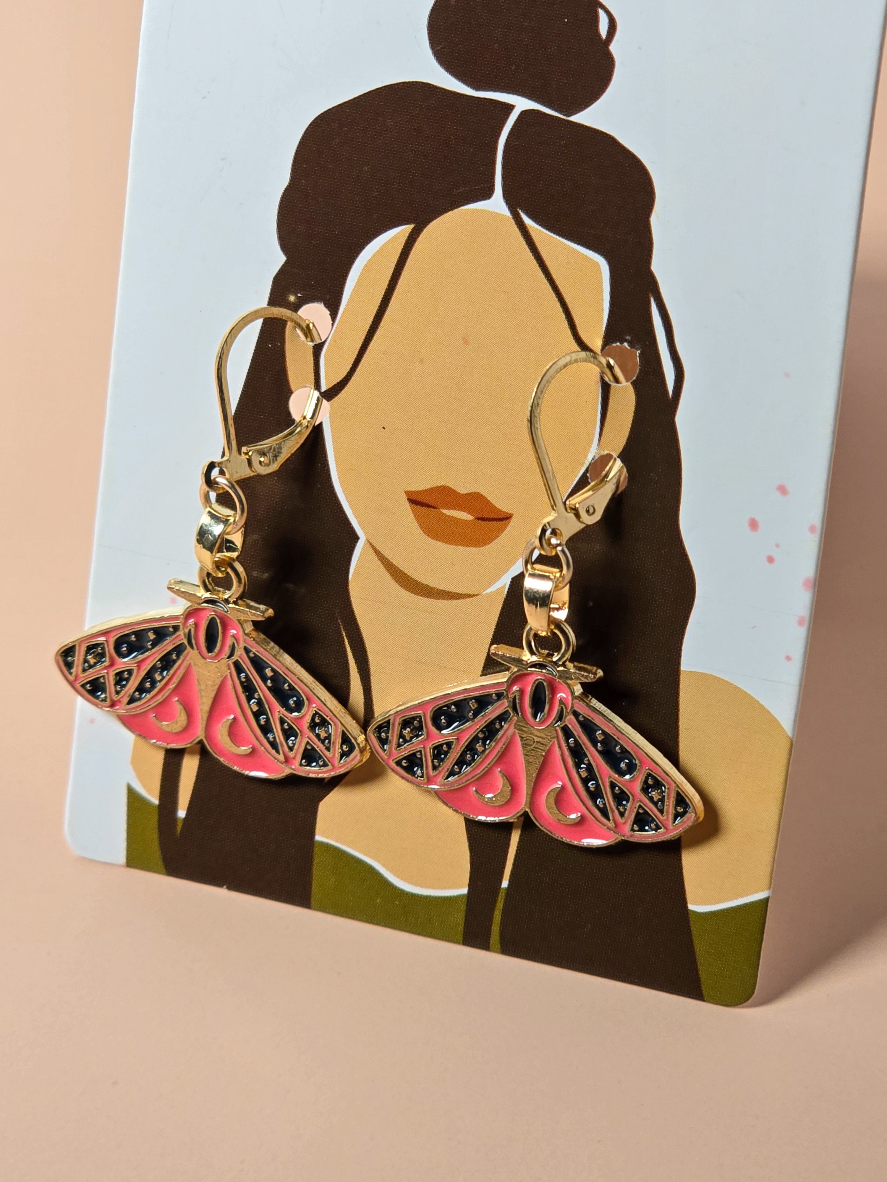 Celestial Moth Earrings