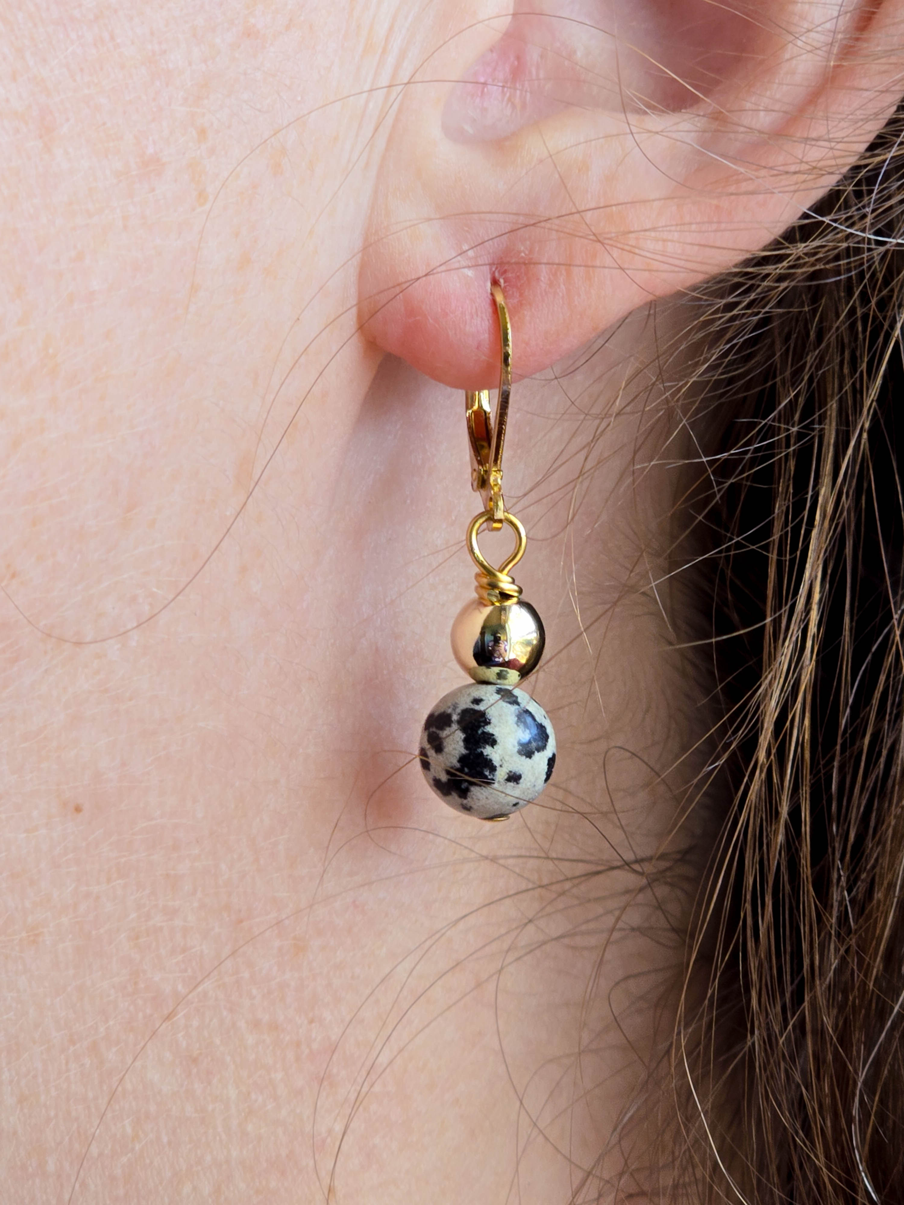 Dalmatian Jasper Drop Earrings