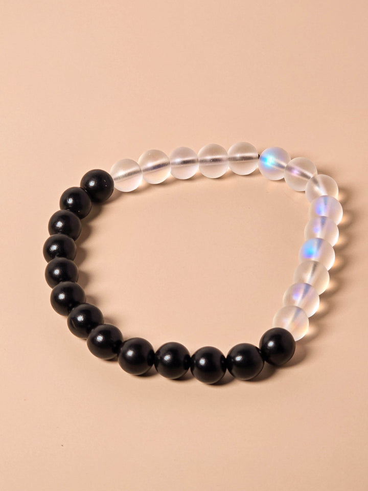 Ebony Wood and Opalite Bracelet