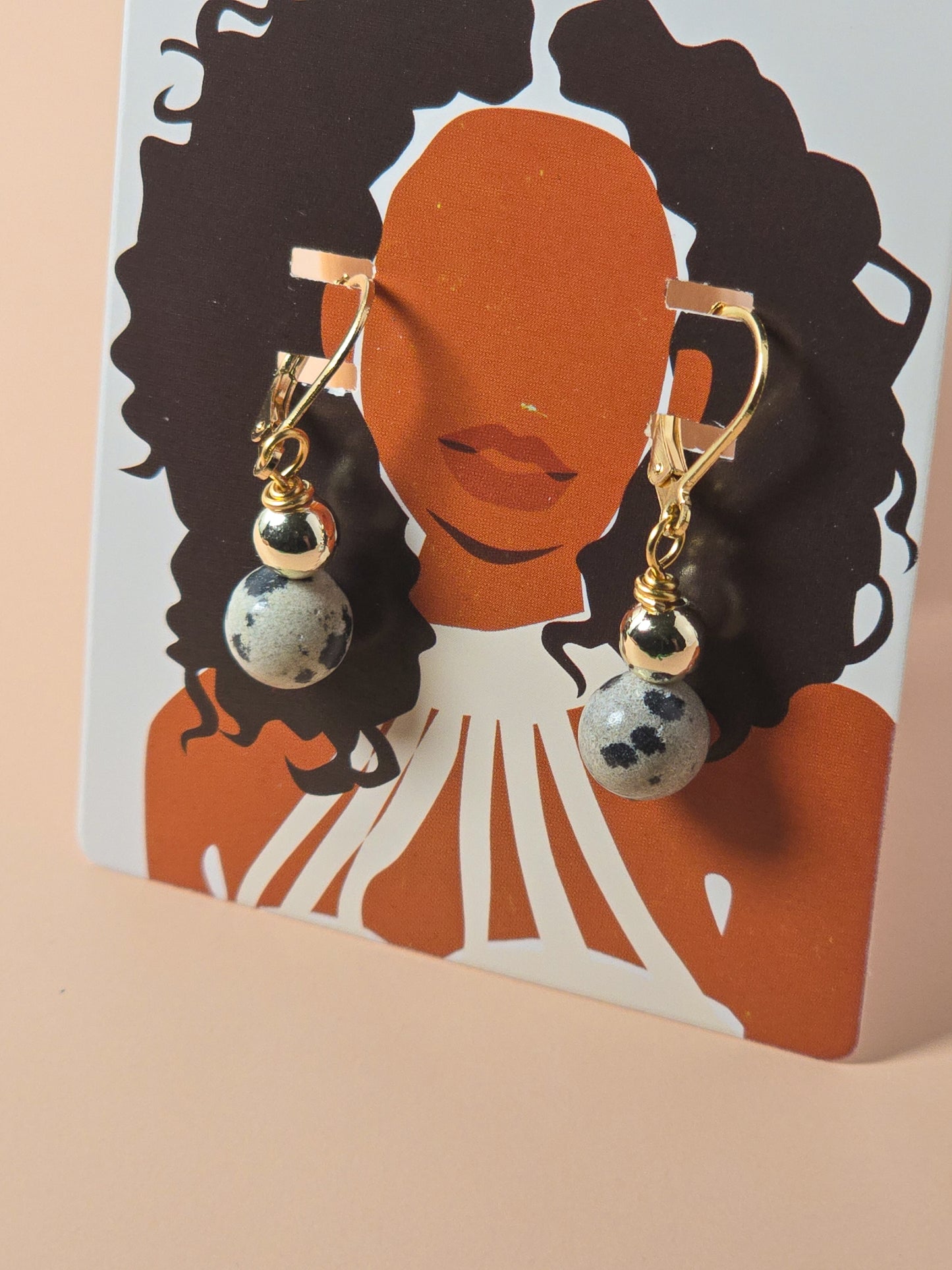 Dalmatian Jasper Drop Earrings