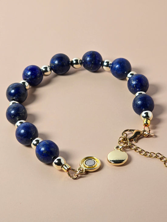 Lapis Stone and Gold Bead Bracelet