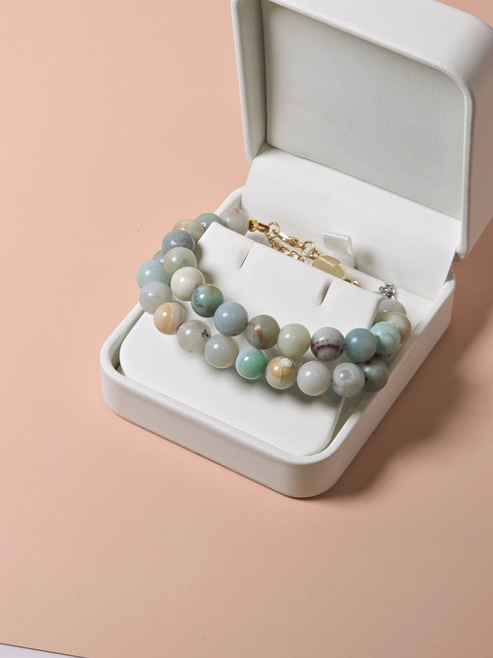 Natural Blue Amazonite Stone Bracelet