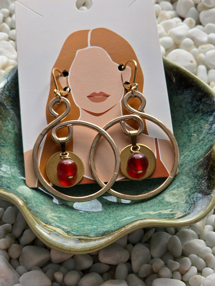 Carnelian Curve Earrings