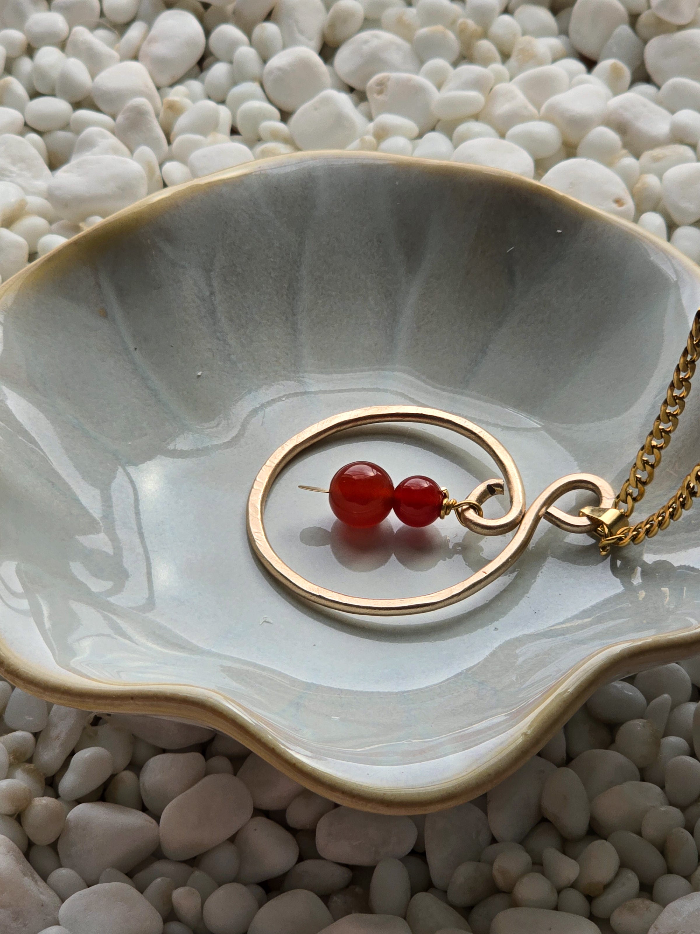 Carnelian Curve Pendant Necklace