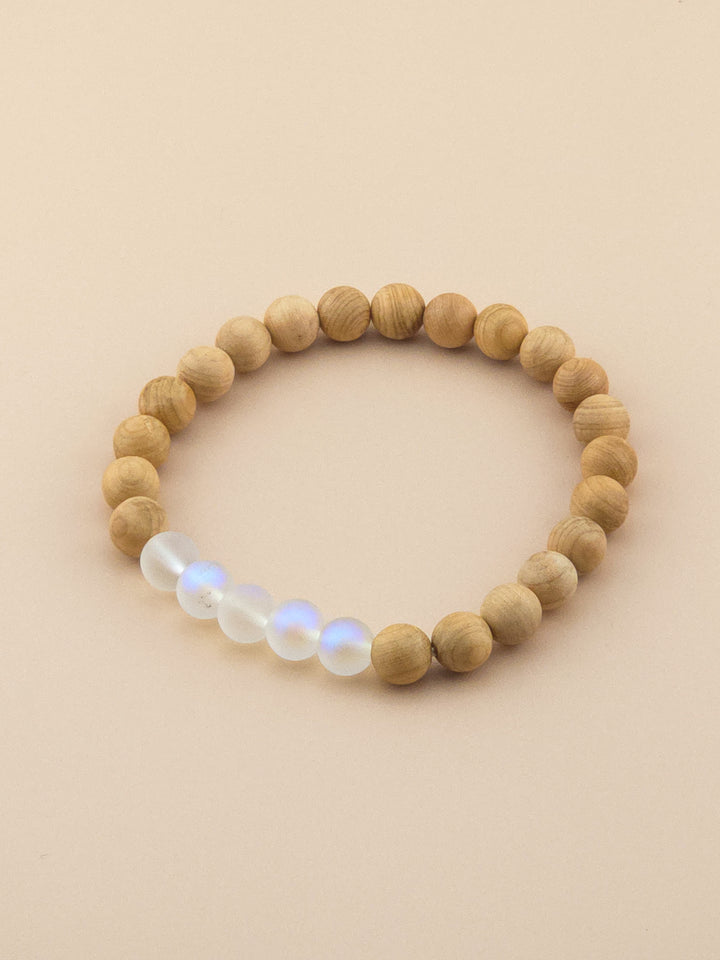 Rosewood and Opalite Beaded Bracelet