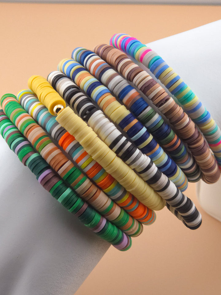 Colorful Vinyl Disc Stretch Bracelets