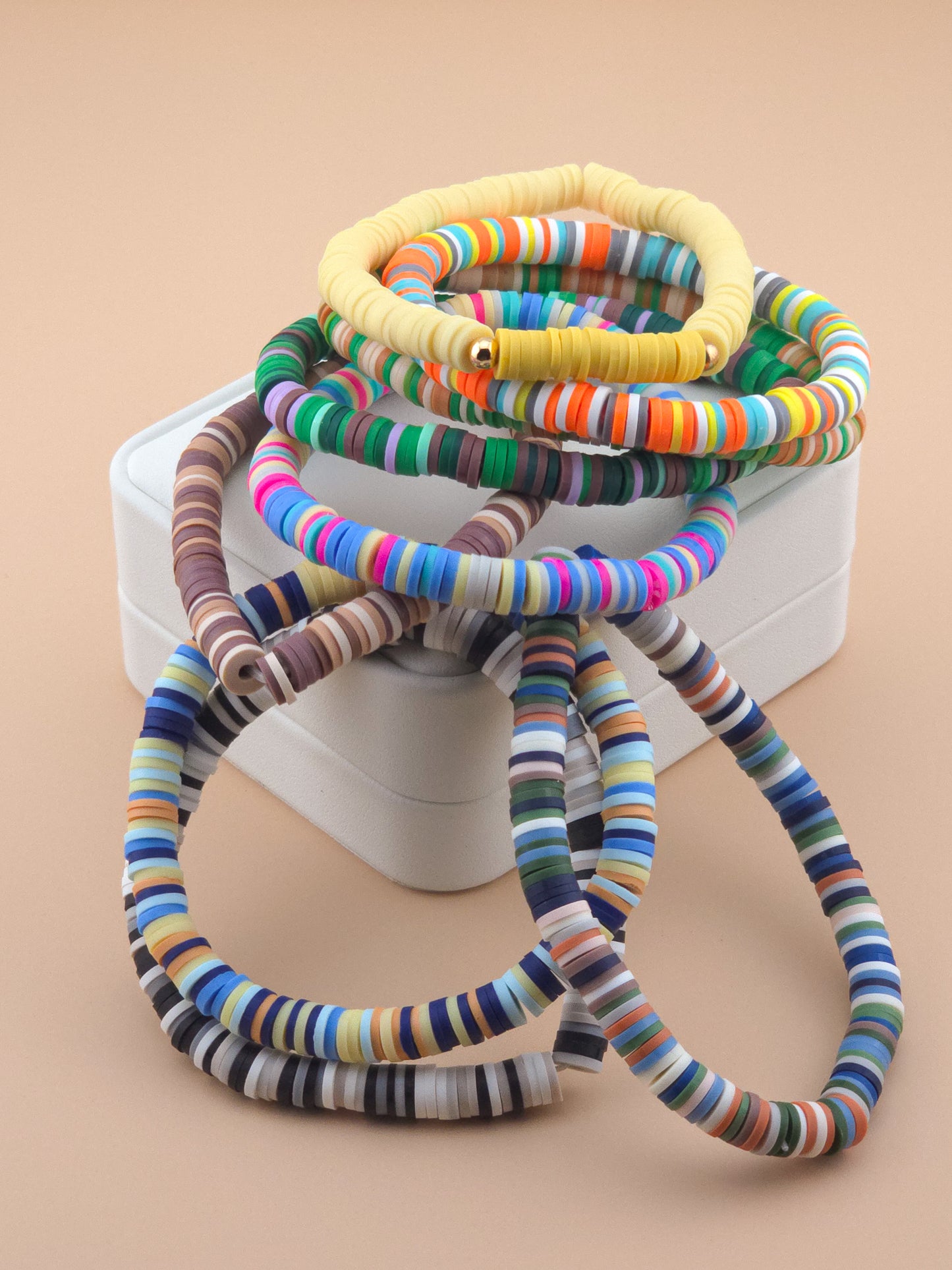 Colorful Vinyl Disc Stretch Bracelets